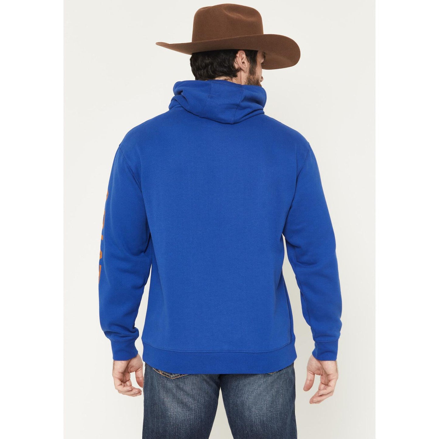 Ariat Men's  Logo Long Sleeve Hoodie Hoodie - Surf The Web Blue