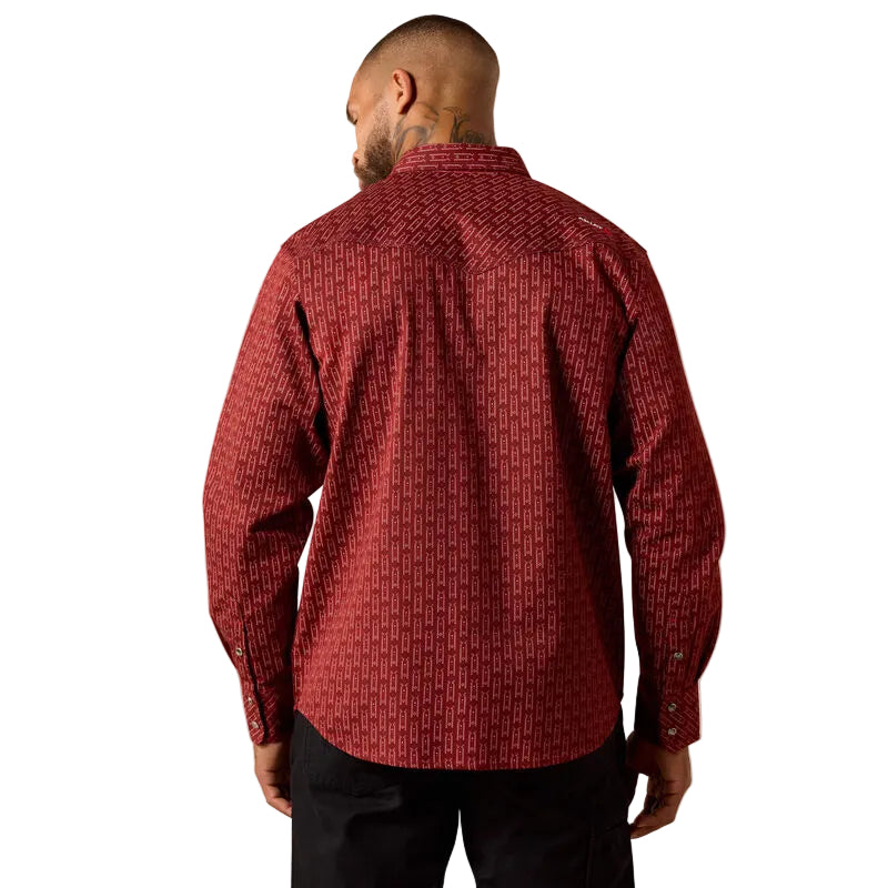 Ariat Men's FR Clemente Retro Fit Long Sleeve Snap Work Shirt - Brandy Snifter