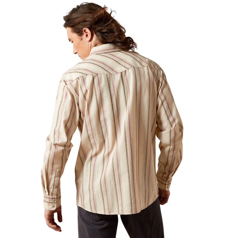 Ariat Men's Hines Retro Fit Long Sleeve Snap Shirt - Off White