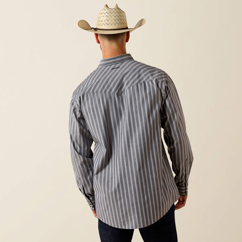 Ariat Men's Pro Theron Long Sleeve Snap Shirt- Gray Stripe - Irvine Tack & Western Wear