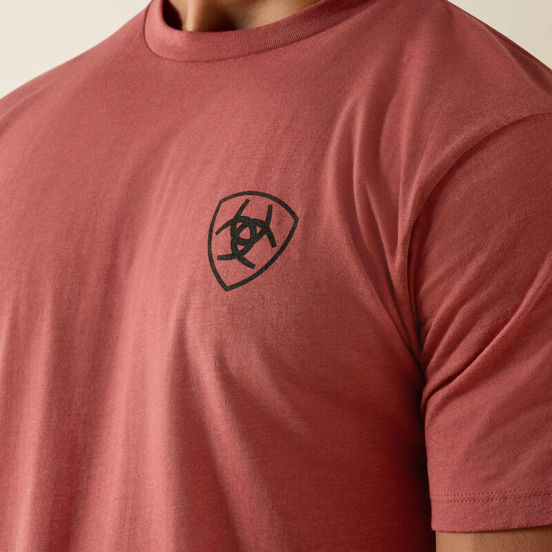 Ariat Men's Banner Badge Short Sleeve Tee Shirt - Red Clay Heather