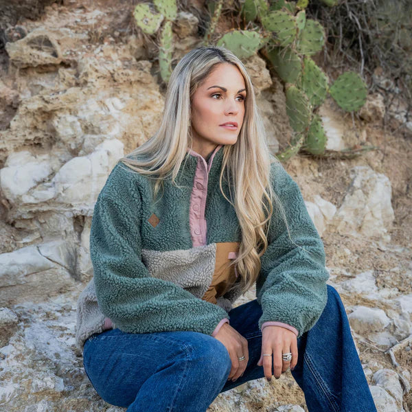 STS Ladies Stella Pullover - Forest Green/Beige