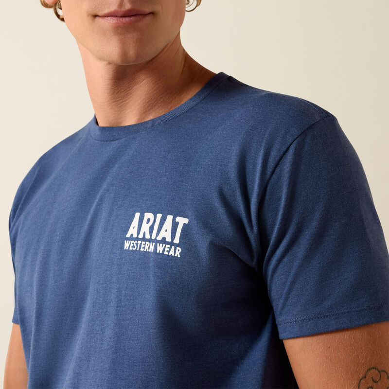 Ariat Men's Outline Shop Short Sleeve Tee Shirt - Navy Heather - Irvine Tack & Western Wear