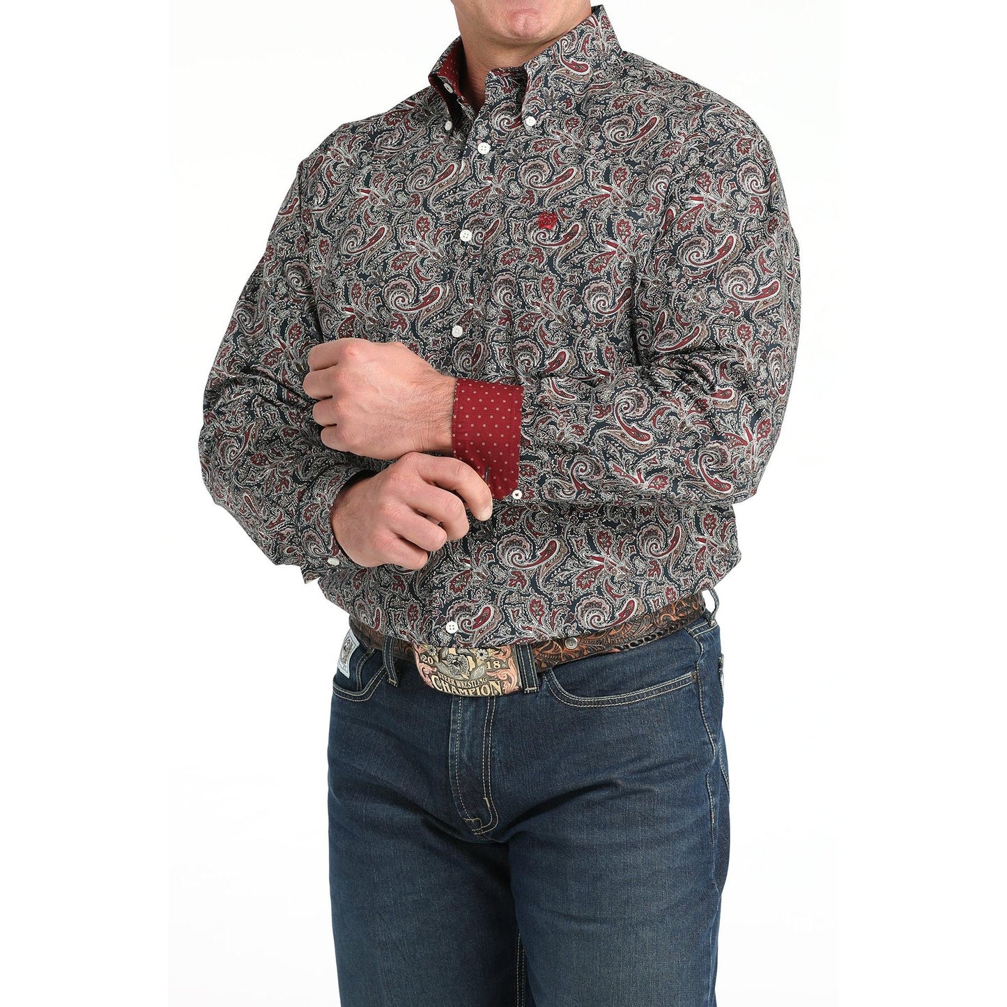 Cinch Men's Long Sleeve Print Shirt - Navy - Irvine Tack & Western Wear