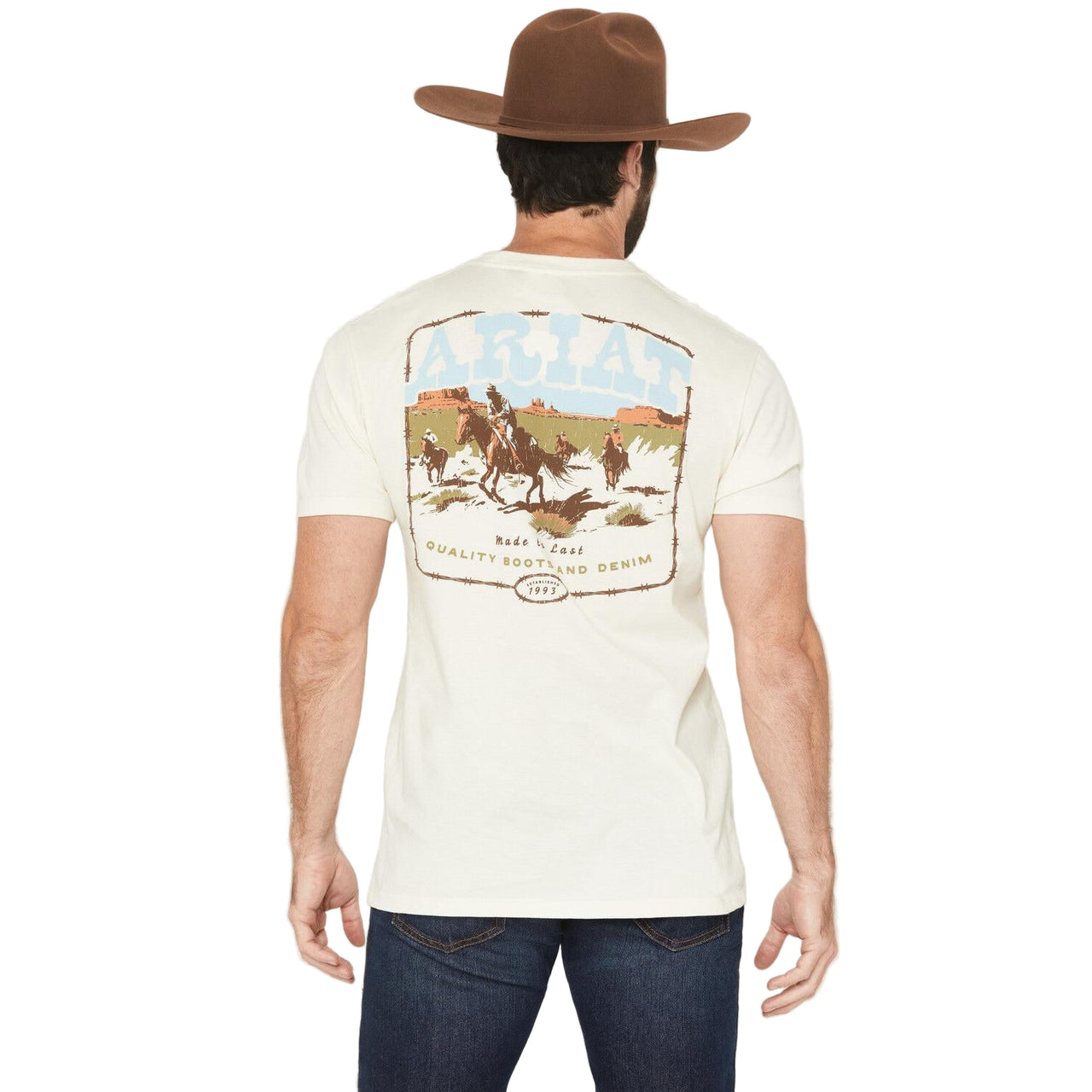 Ariat Men's Pulp Western Short Sleeve Graphic Tee Shirt - Cream