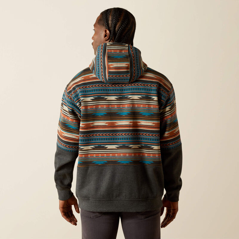 Ariat Men's  Colour Block Long Sleeve Hoodie - Rust Serape