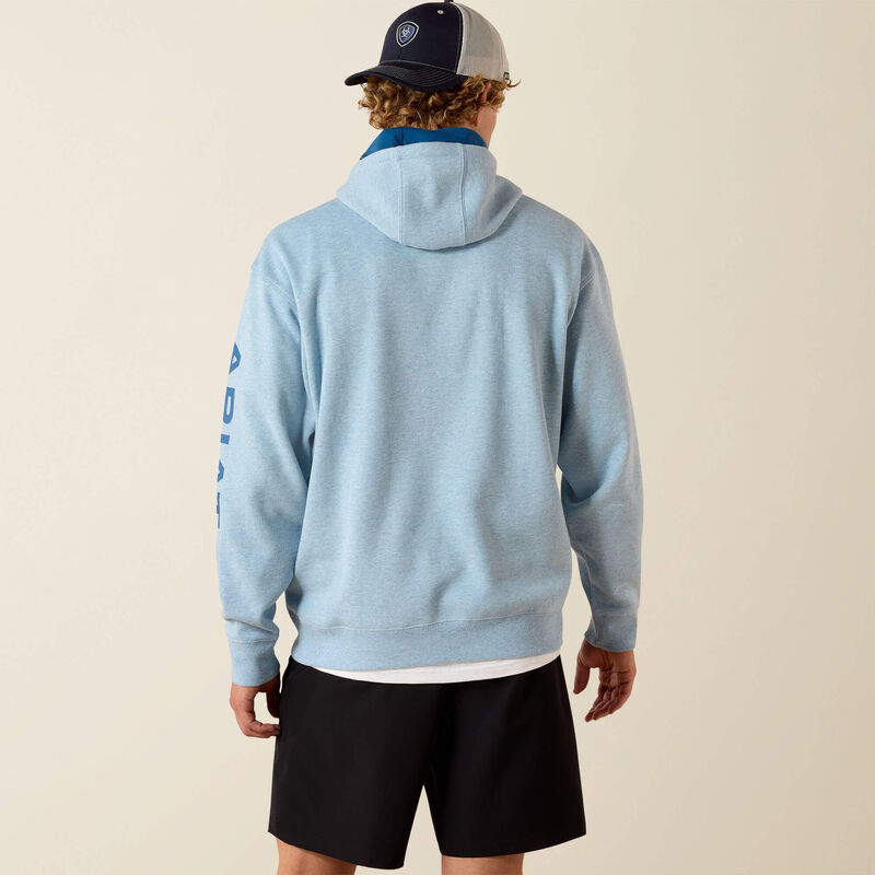 Ariat Men's Logo Long Sleeve Hoodie - Baby Blue Heather