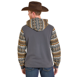 Rock & Roll Men's Color-Blocked Hoodie - Charcoal