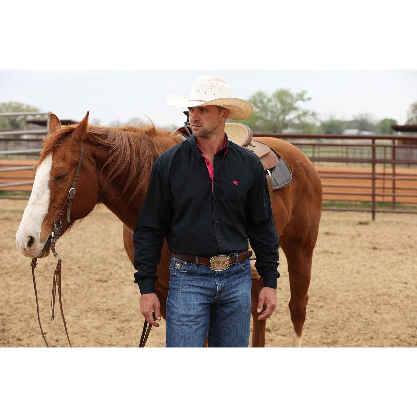 Cinch Men's Long Sleeve Solid Shirt - Black - Irvine Tack & Western Wear