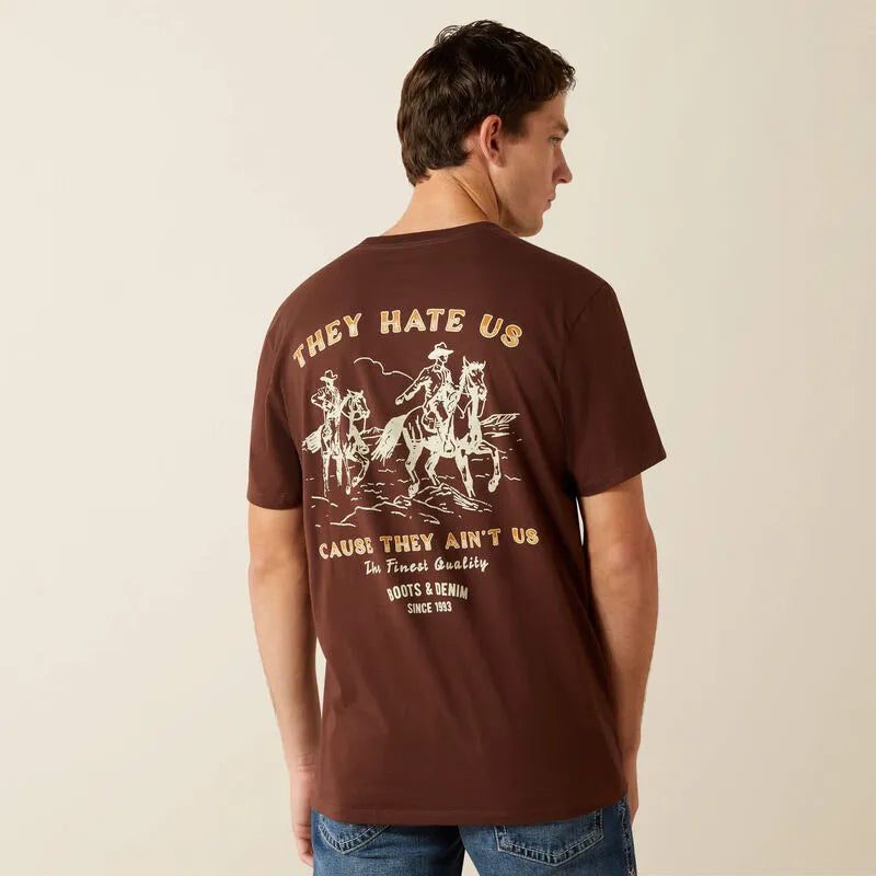 Ariat Men's Short Sleeve They Ain't Us Tee Shirt - Deep Mahogany