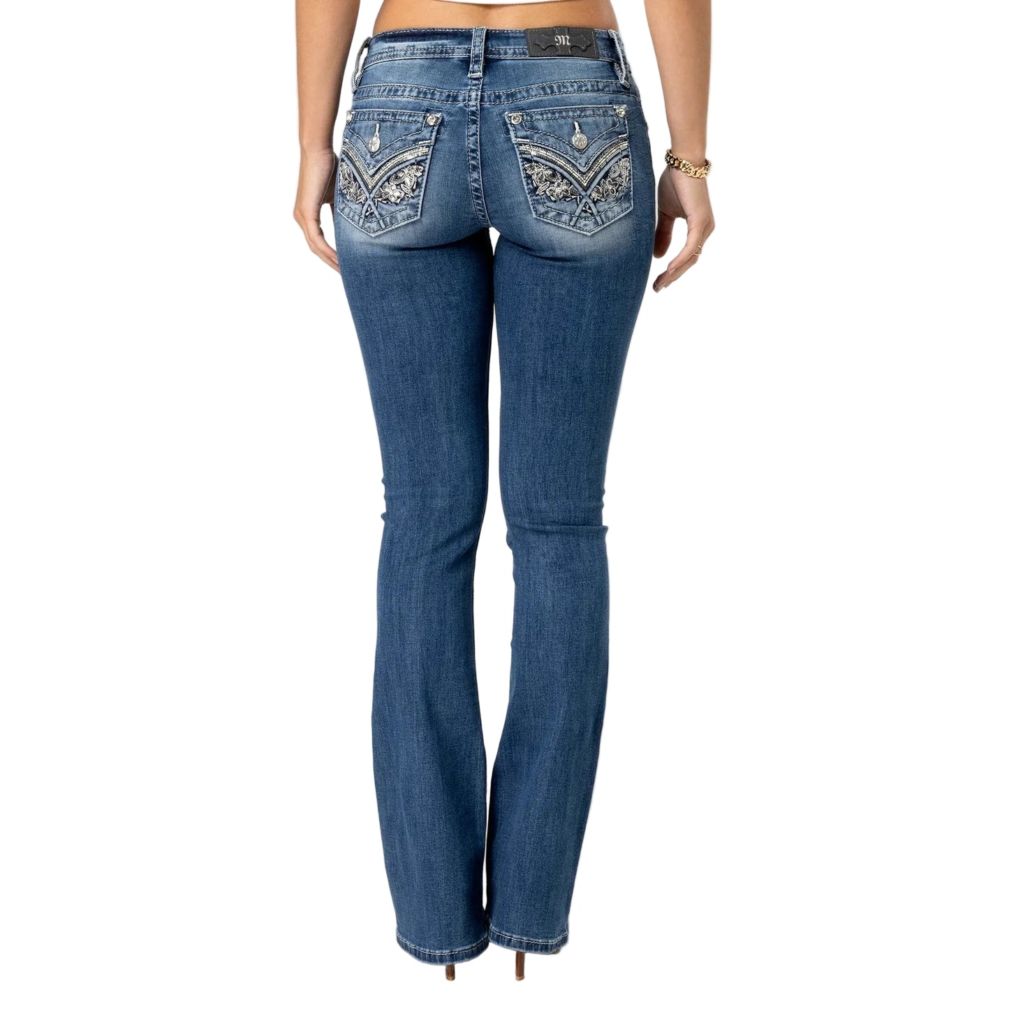 Miss Me Women's Mid Rise Rosie Boot Cut Jeans - Medium Wash