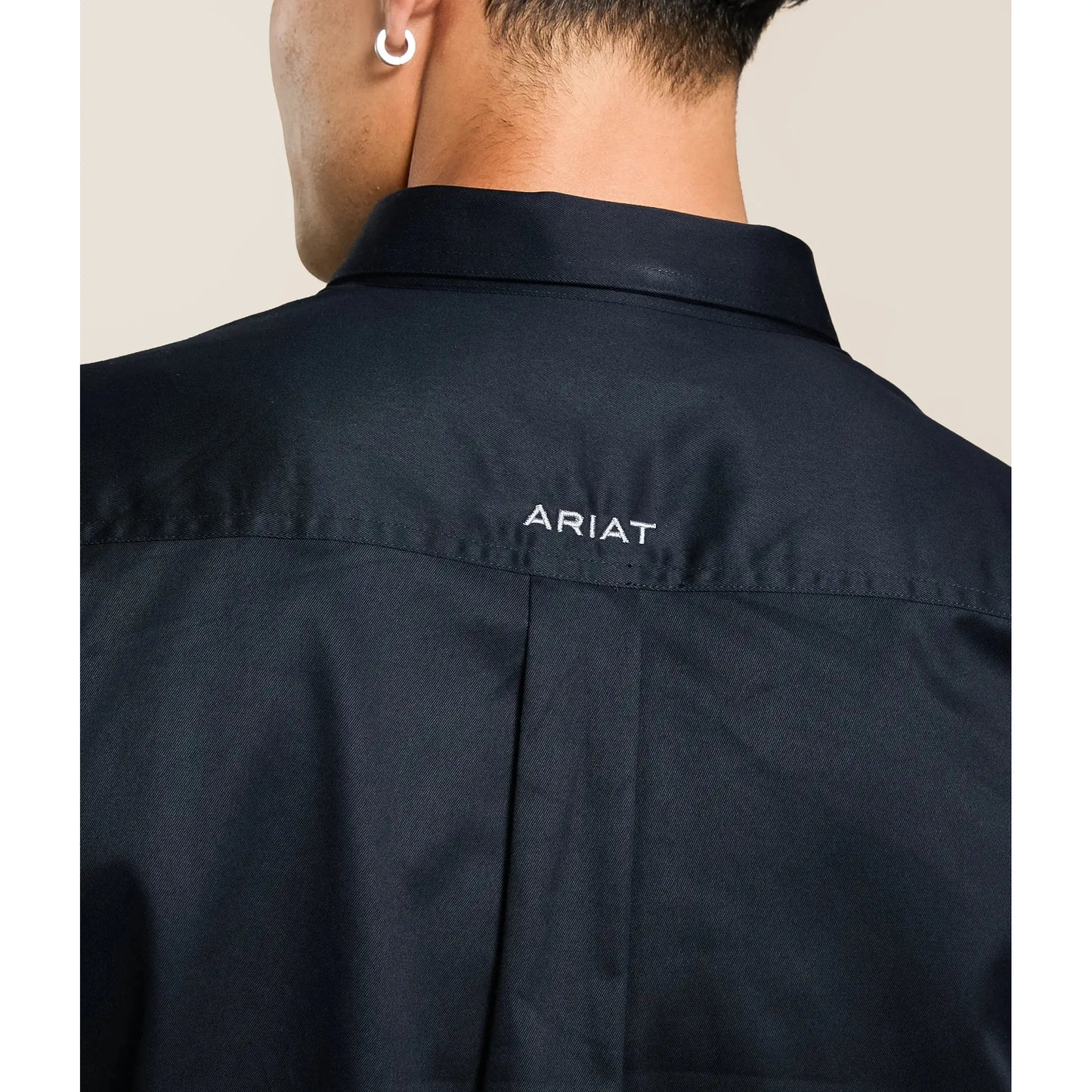 Ariat Men's Long Sleeve Team Logo Twill Fitted Shirt - Black/Grey