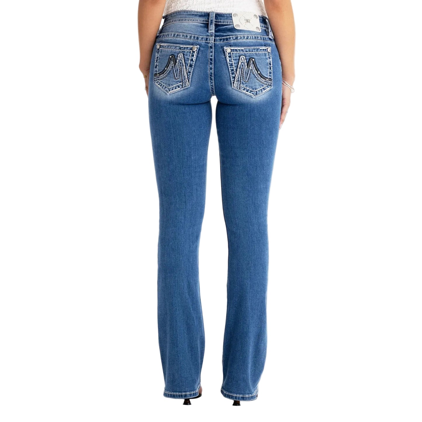 Miss Me Women's Mid Rise Maddox Boot Cut Jeans - Medium Wash