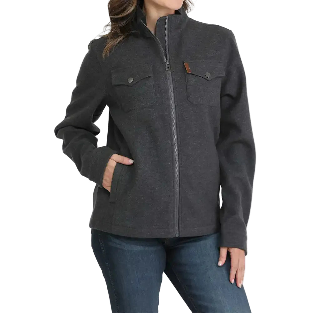 Cinch Women's Long Sleeve Shirt Jacket - Charcoal
