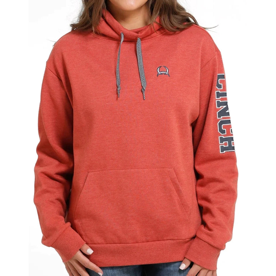 Cinch Women's French Terry Pullover - Heather Red