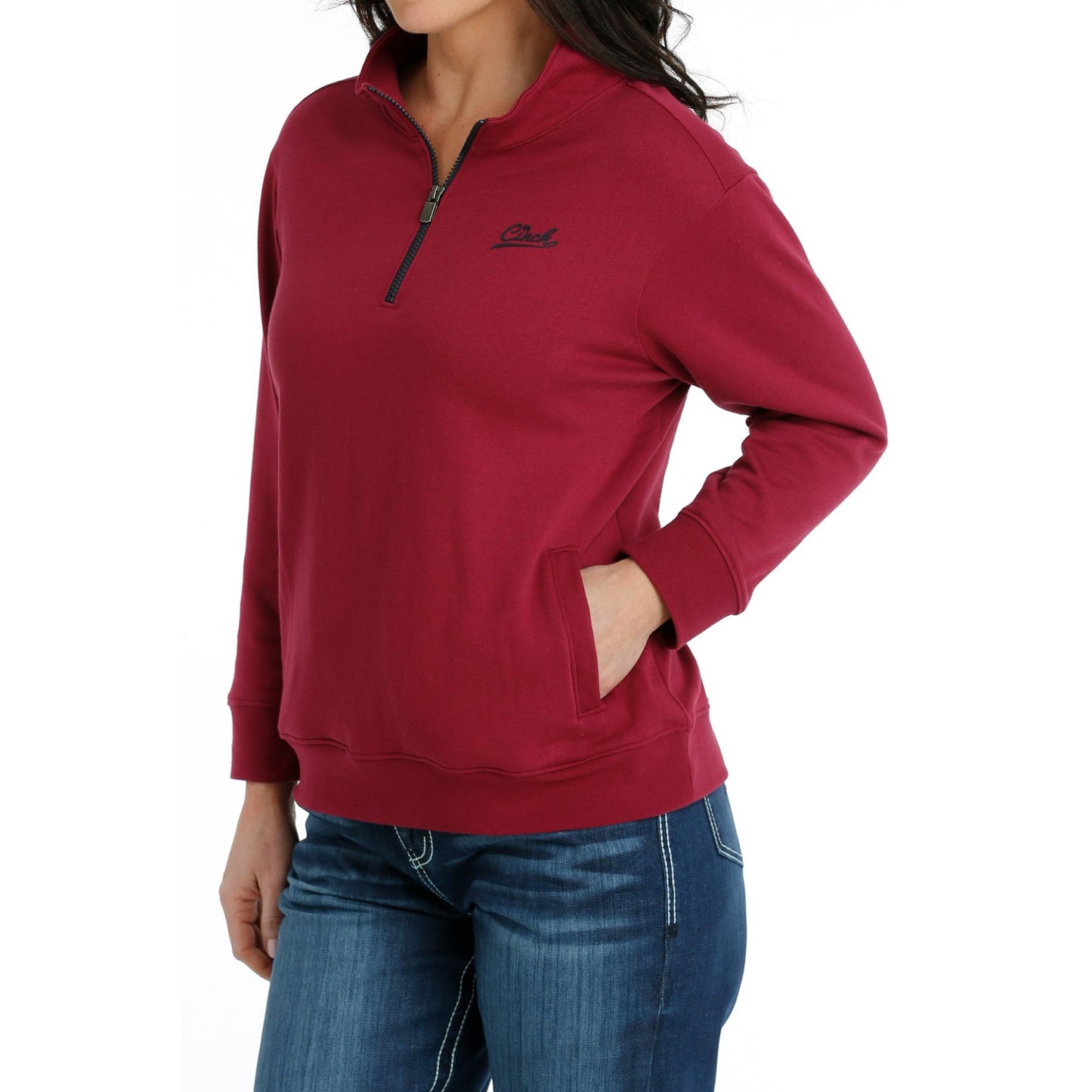 Cruel Women's 1/4 Zip Pullover - Burgundy