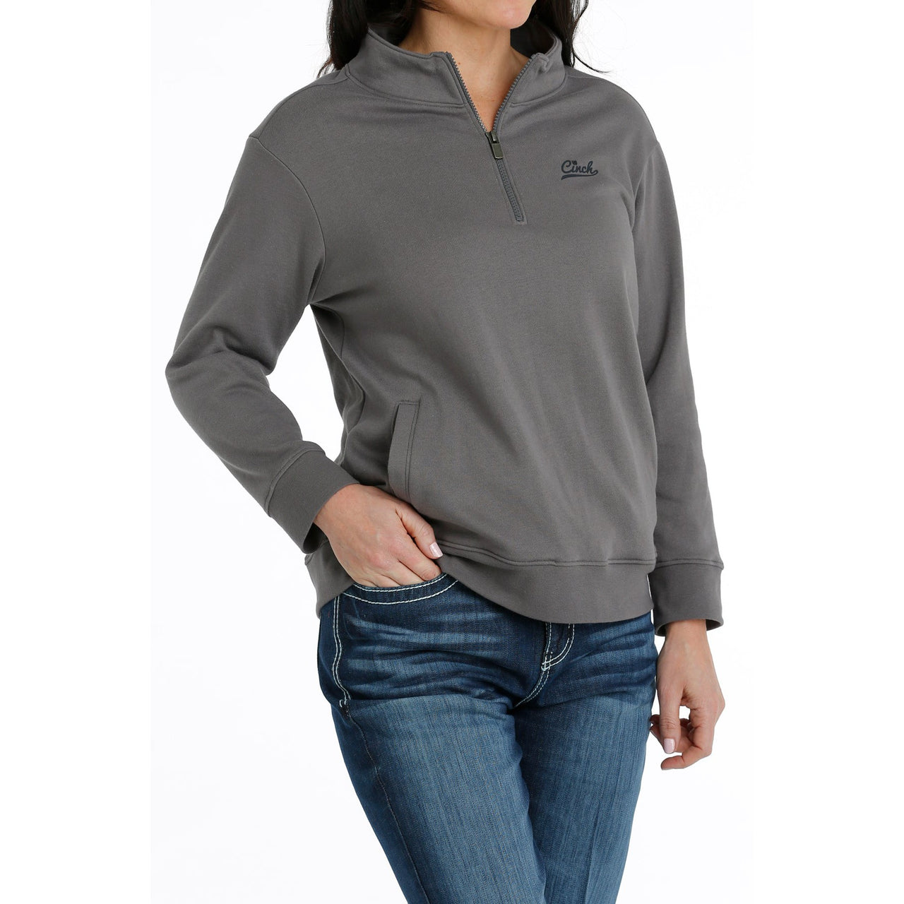 Cruel Girl Women's 1/4 Zip Pullover - Grey