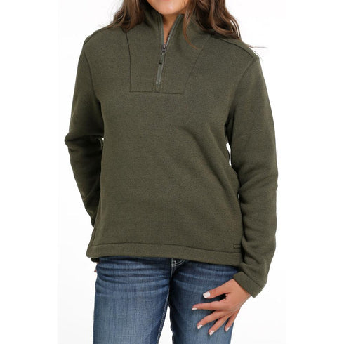 Cinch Women's 1/4 Zip Sweater - Olive