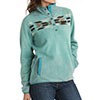 Cinch Women's Long Sleeve Polar Fleece Pullover- Turquoise