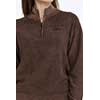 Cinch Women's Long Sleeve 1/4 Zip Pullover- Brown