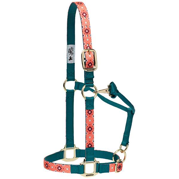 Weaver Leather Nylon Adjustable Chin and Throat Snap Horse Halter-1" - Irvine Tack &amp; Western Wear