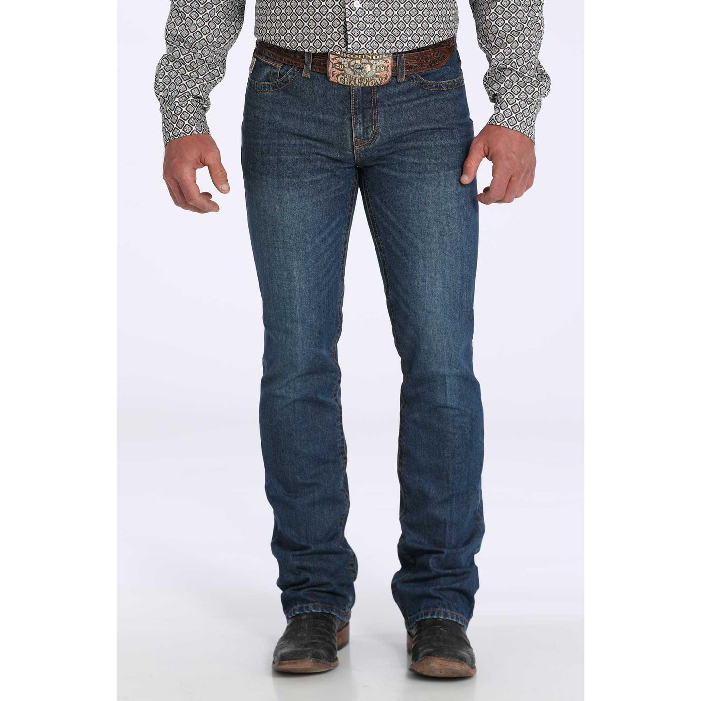 Cinch Men's Ian Mid Rise Slim Boot Jeans - Dark Stone