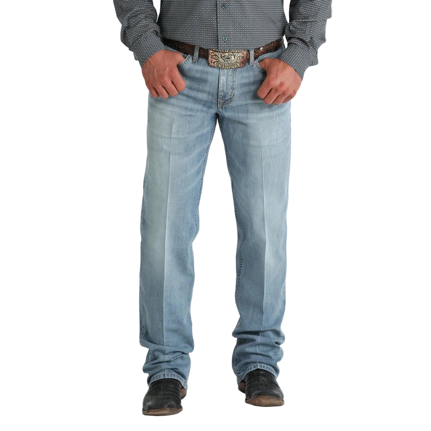 Cinch Men's Grant Mid Rise Relaxed Fit Boot Cut Jeans - Light Stone