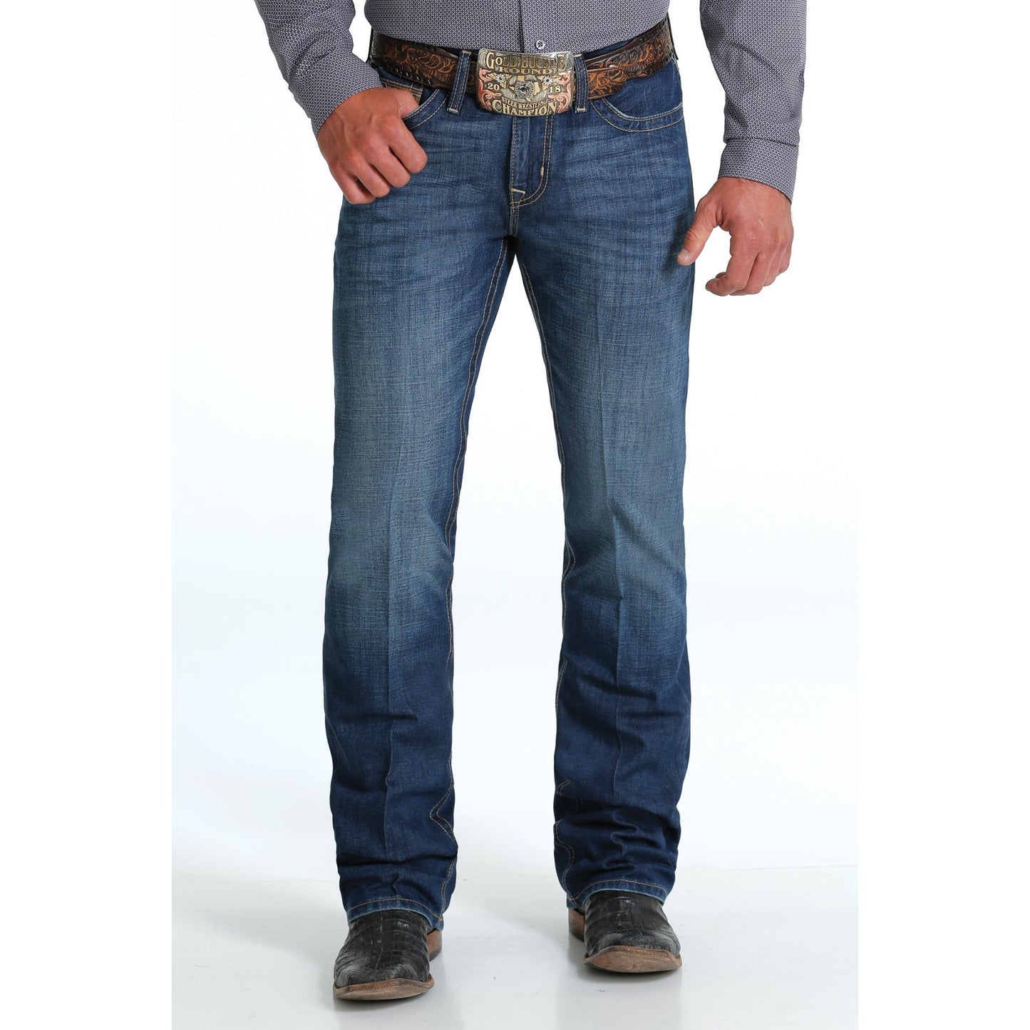 **Cinch Men's Ian Medium Stone Wash Jeans - Indigo