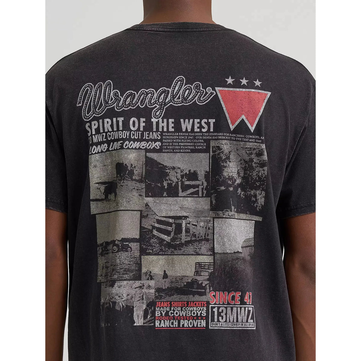 Wrangler Men's Ranch Archive SS Graphic Tee Shirt - Black Beauty