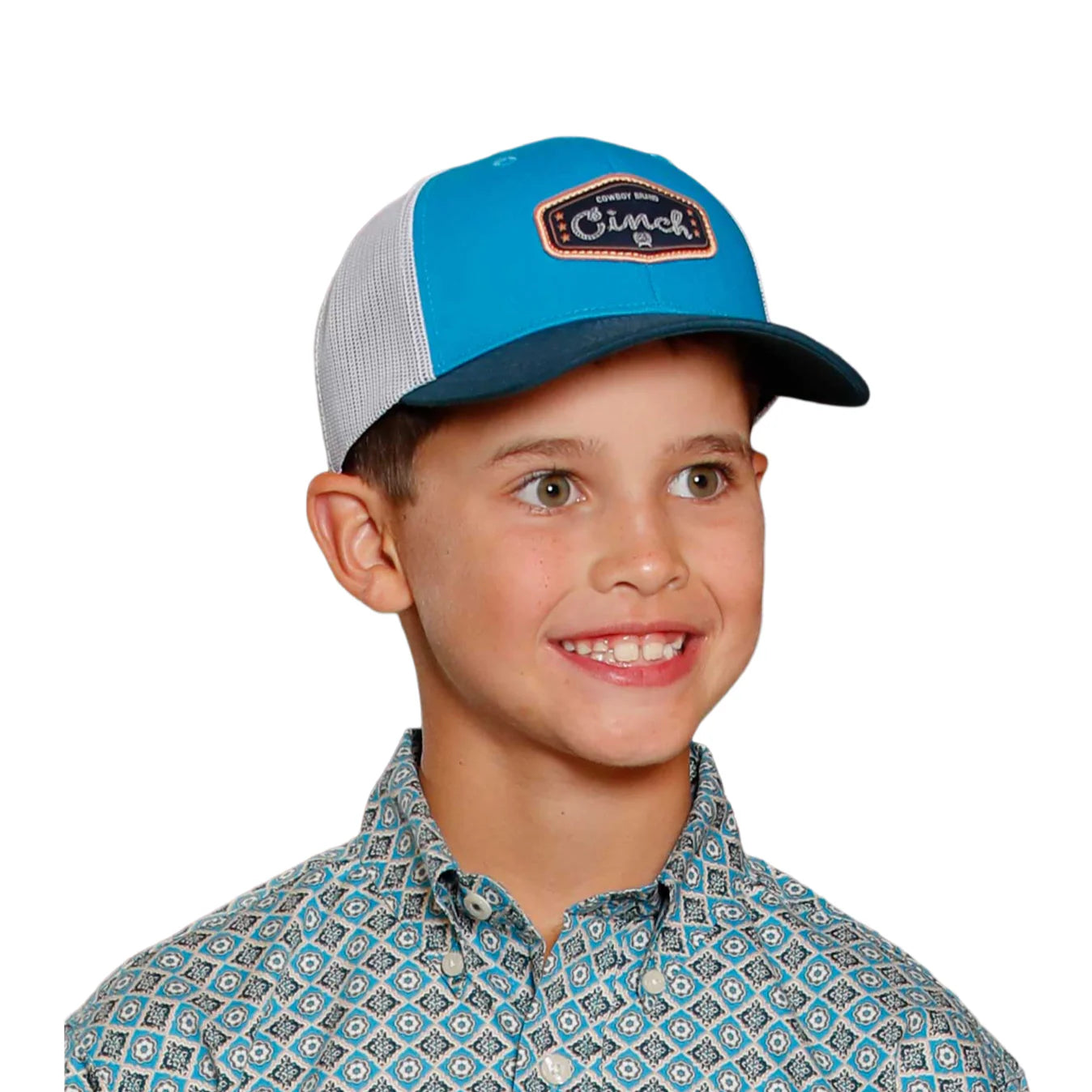 Cinch Boy's Blue Logo Trucker Cap - Blue