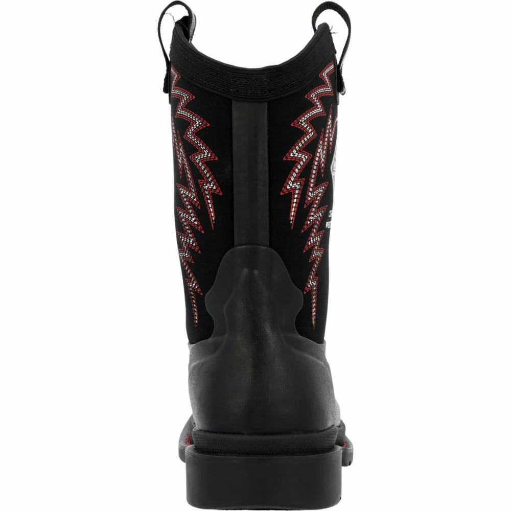 Muck Boots Kids Chore Western Little - Black/Red Stitch