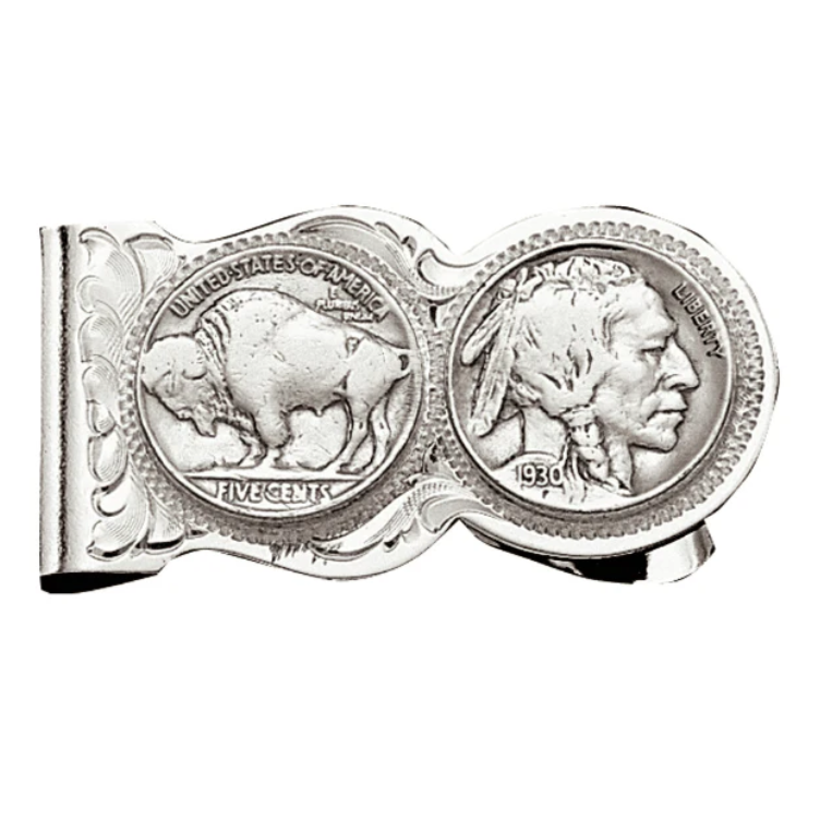 Montana Silversmith Buffalo Indian Nickel Scalloped Money Clip
