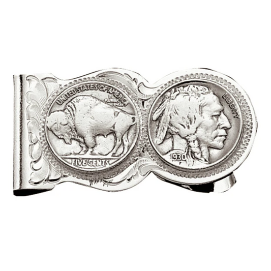 Montana Silversmith Buffalo Indian Nickel Scalloped Money Clip