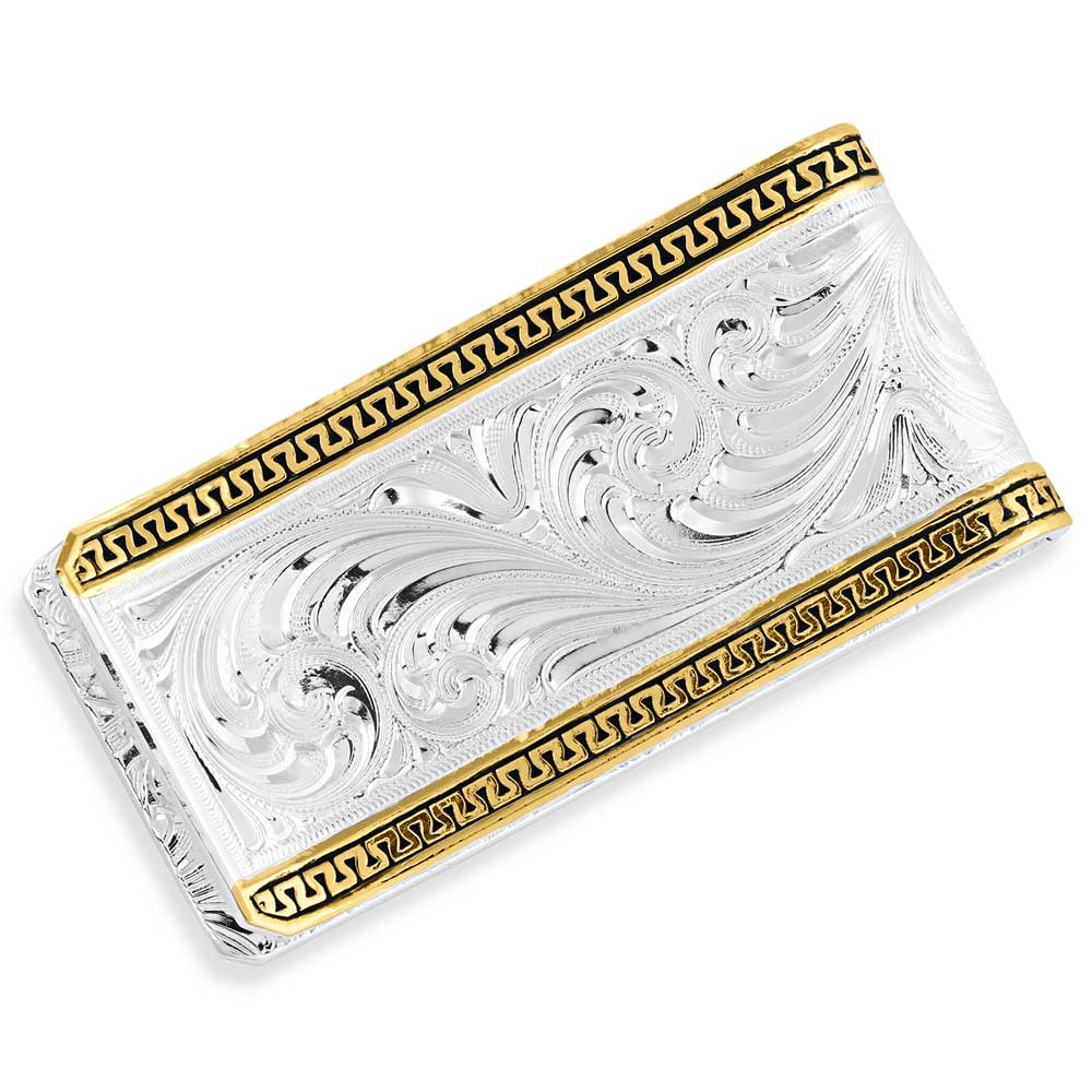 Montana Silversmith Two-Tone Carved Money Clip - Longhorn