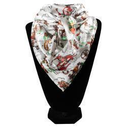 M&F 33x33 Silk Retro Ranch Wild Rag- White