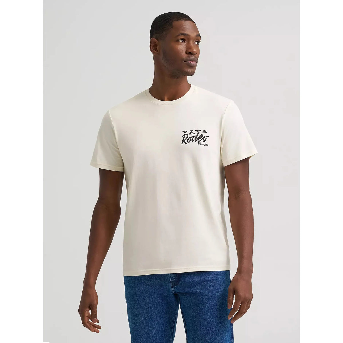 Wrangler Men's Viva La Rodeo SS Graphic Tee Shirt - Antique White