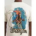 Wrangler Men's Roper Action SS Graphic Tee Shirt - Antique White