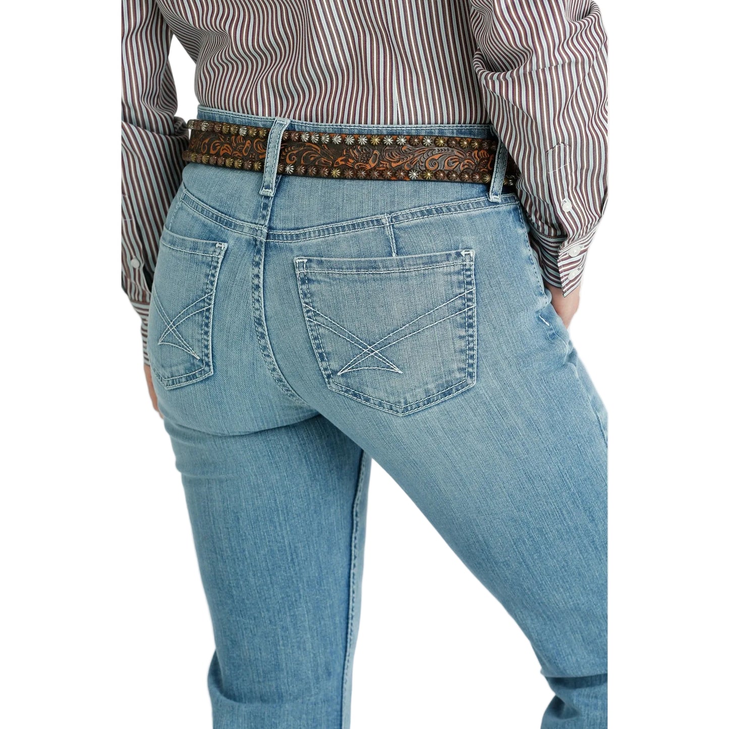 Cinch Women's Lynden Mid Rise Slim Trouser Jeans - Light Stonewash
