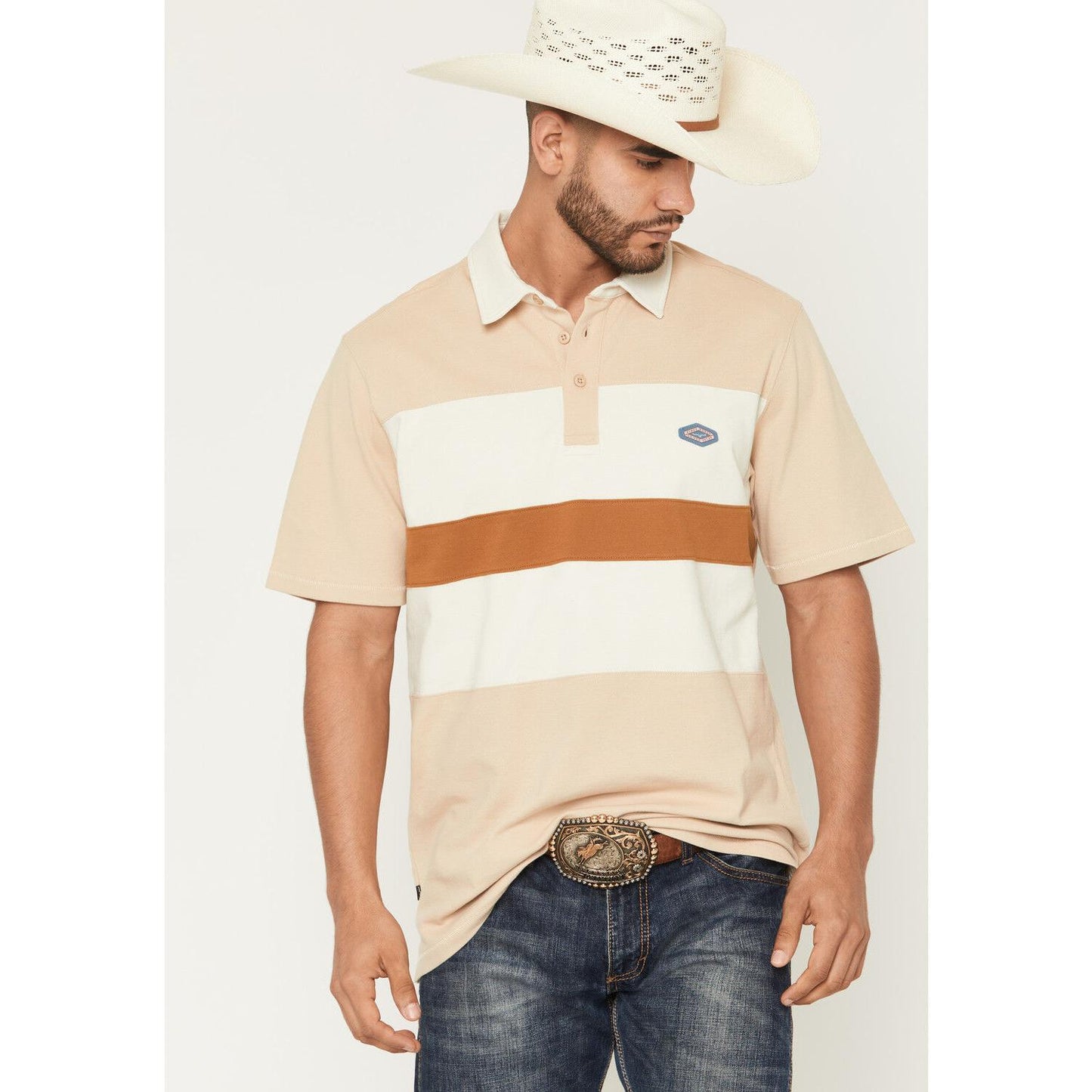 Kimes Men's 1874 Short Sleeve Stripe Block Polo Shirt - Multiple Colours