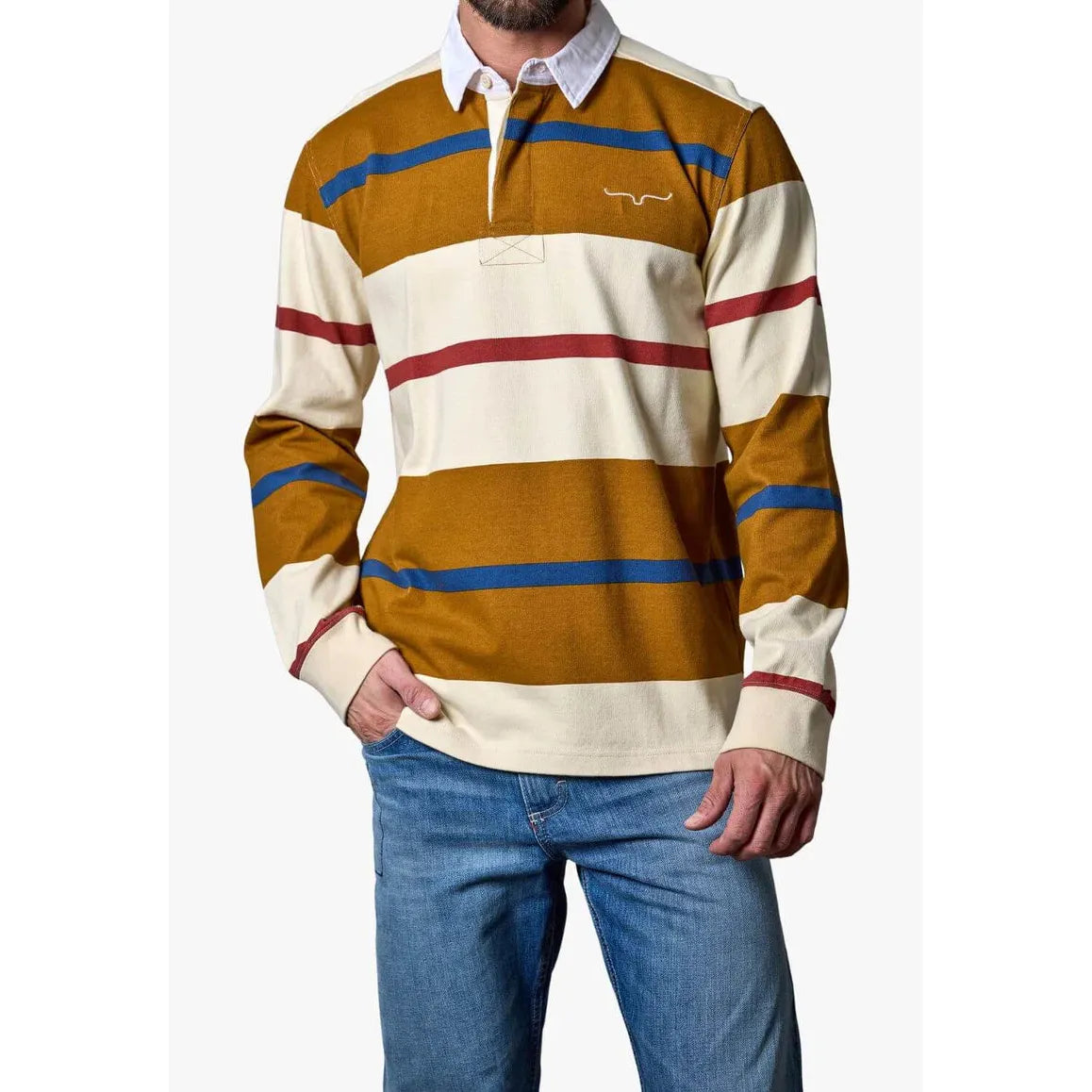 Kimes Men's Bulldog Rugby Long Sleeve Shirt - Multiple Colours