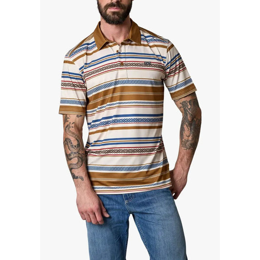 Kimes Men's Mackin Stripe Short Sleeve Polo Shirt - Multiple Colours