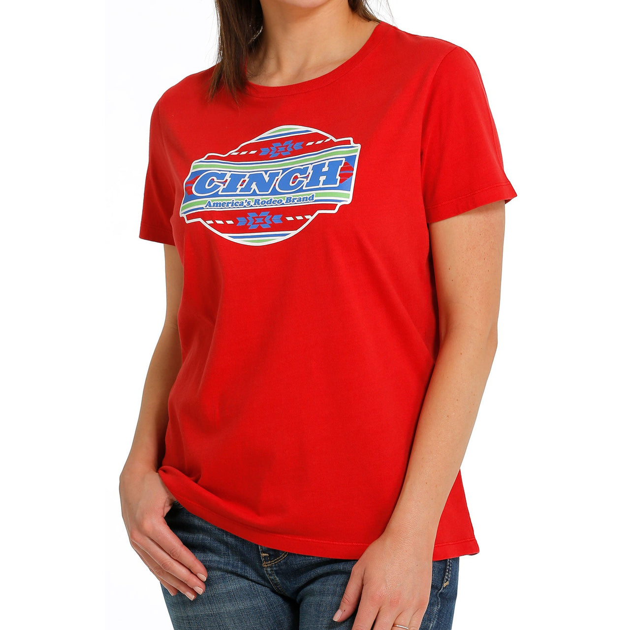 Cinch Women's Short Sleeve Graphic Tee - Red