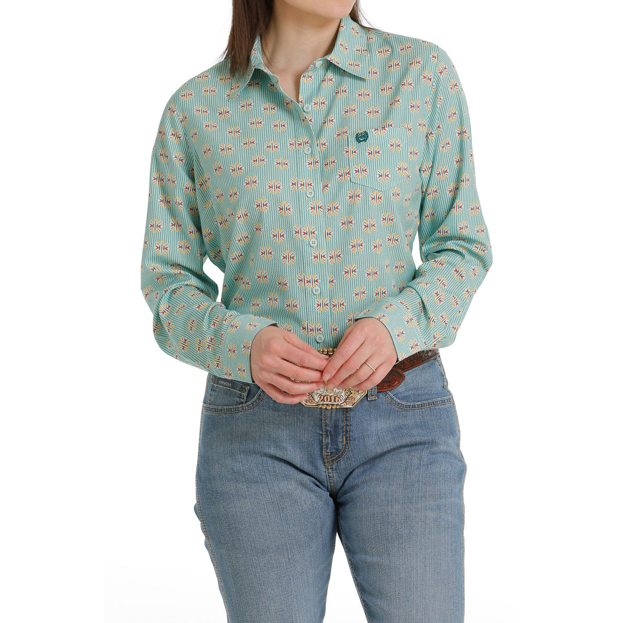 Cinch Women's LS Arenaflex Shirt - Green