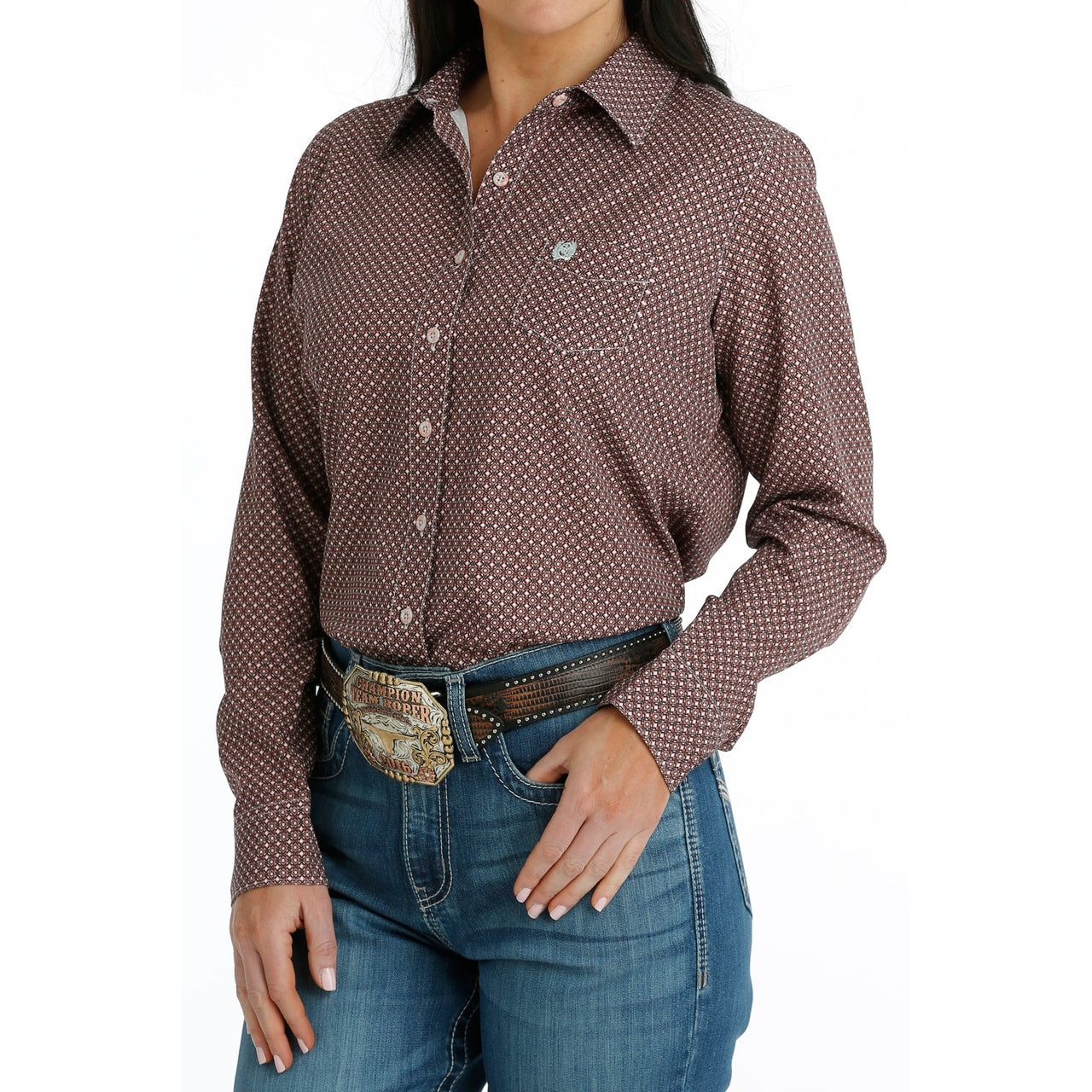 Cinch Women's Arenaflex Button-Down Western Shirt - Peach