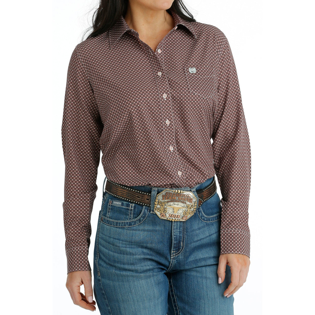 Cinch Women's Arenaflex Button-Down Western Shirt - Peach