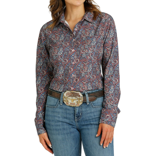 Cinch Women's Long Sleeve Arenaflex Shirt - Burgundy