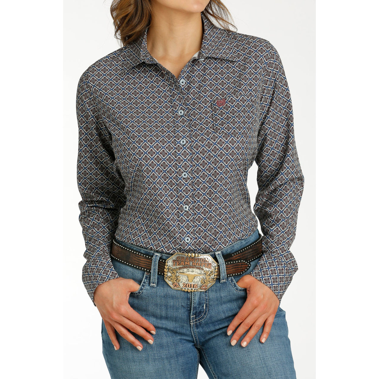 Cinch Women's Long Sleeve Arenaflex Shirt - Blue