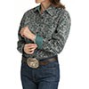 Cinch Women's  Long Sleeve Western Print  Shirt - Grey