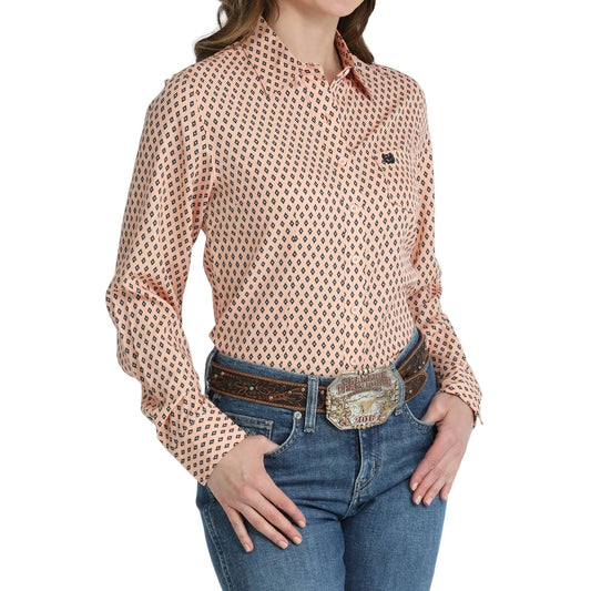 Cinch Women's Arenaflex Print Shirt- Peach