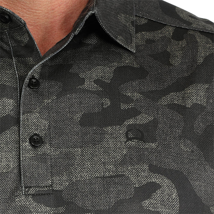 Cinch Men's Short Sleeve Arena Flex Polo- Black